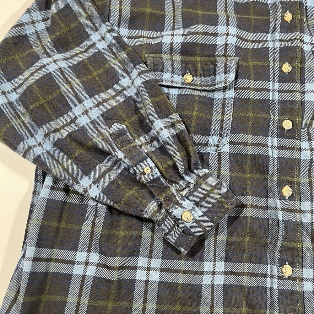 Moose Creek Blue Tartan Plaid Heavyweight Cotton Button Up Flannel Men’s XXL - Picture 4 of 10